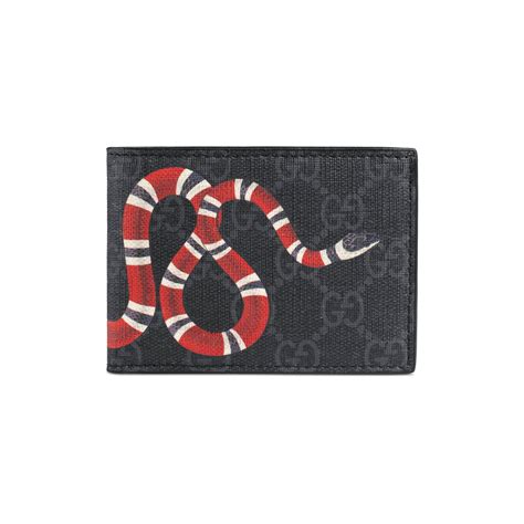 gucci cardholder snake black|authentic Gucci snake wallet.